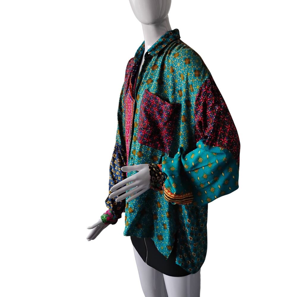 Vintage Climate Button Down Patch Shirt Size Smal… - image 5